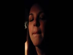 Teen showing off her tongue on cam
